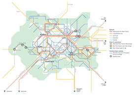 West Yorkshire mass transit and 2040 transport vision map