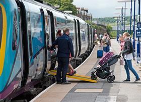 TransPennine Express Class 185 accessibility ramp at Scarborough