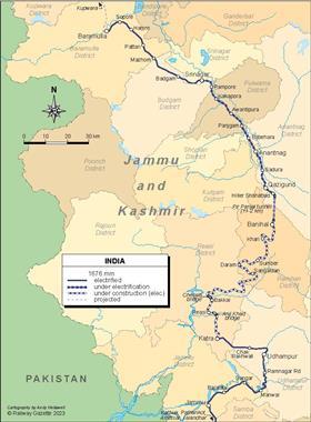 India - Kashmir-map