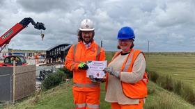 Certificate with crane background