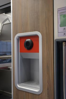 Water refill point onboard the LNER Class 897 fleet