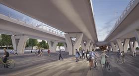 HS2 Curzon No.3 Viaduct CGI from below