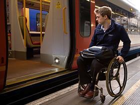 Passenger using a wheelchair