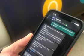 This image shows the new whatsapp service being used on a phone next to a Northern train