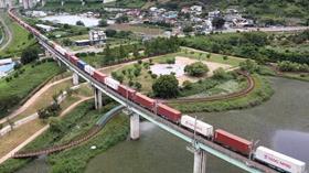 Korail long freight train