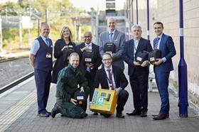 Station and trains across the North of England to be fitted with defibrilators.