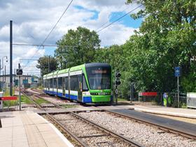 Croydon London Trams Stadler Variobahn tram (Photo Railway Gazette)
