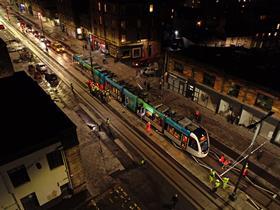 Edinburgh tramway Newhaven extension testing