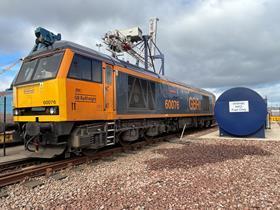 GBRf 60076 at The Port of Tyne HVO refuelling station (Phto GBRf)