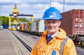 Transport Secretary Michael Matheson at freight yard