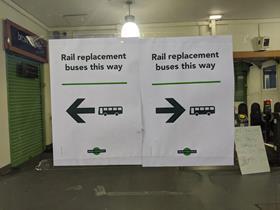 gb - Southern rail replacement bus sign