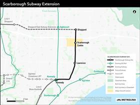 Toronto Scarborough subway extension map