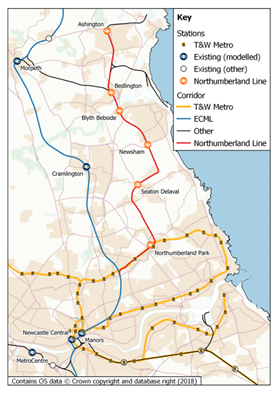 Northumberland Line map
