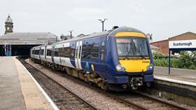 Image shows Northern train at Scarborough station_cropped