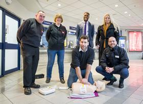 Demonstrations were given on how to use a defibrillator at Welwyn Garden City