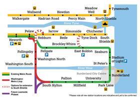 Tyne & Wear Metro Washington Metro Loop-map