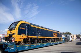 GBRf’s first Class 99, (99001) leaves the Stadler’s factor in Valencia for the Velim Test Track in the Czech Republic.