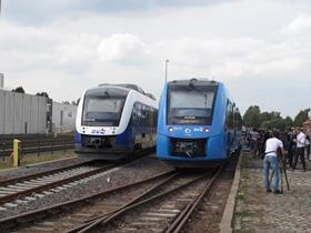 The Coradia iLints will replace EVB's existing LINT41 DMUs on regional services. (Photo: H Hondius)