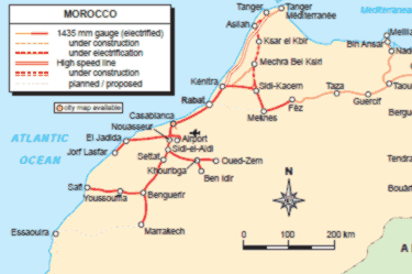 Morocco - country map | Country profile | Railway Gazette International