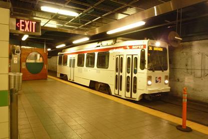 Philadelphia SEPTA trolley in subway