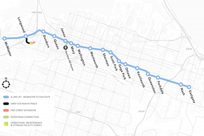 Hamilton LRT map