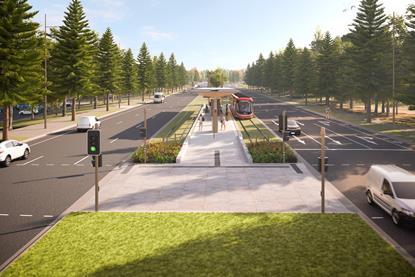 Canberra light rail extension impression (Image ACT)