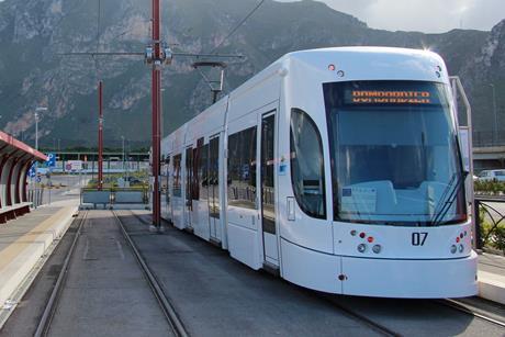 Palermo tram at Roccella (image Railway Gazette)