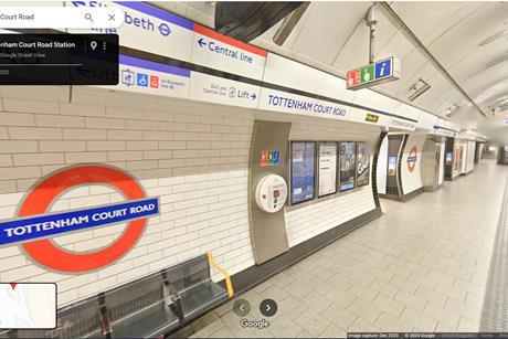 Google Street View London Underground station (Image TfL)