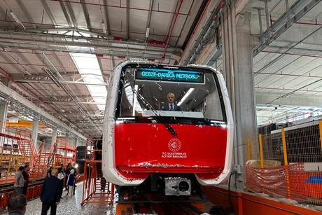Bozankaya has delivered the first of seven domestically-developed four-car driverless trainsets for the Gebze metro.