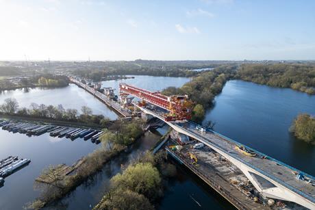 HS2's Colne Valley Viaduct crosses the Grand Union Canal (Photo HS2 Ltd)