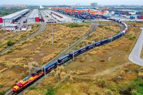 China-Europe (Chengdu) Railway Express freight train departs Chengdu International Railway Port for Europe