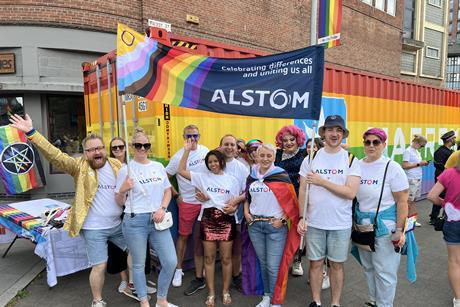 Alstom staff at Notts Pride, one of several Pride parades Alstom has supported (Photo: Alstom)