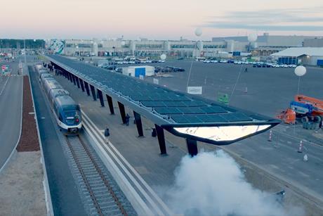 Tesla Berlin Gigafactory shuttle train