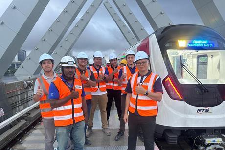 RTS Link test run people on bridge (Photo RTSO)