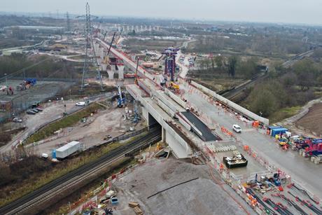 2025 02 12 HS2 Delta Junction looking south Curdworth Box and River Tame West viaducts C 03 Howe