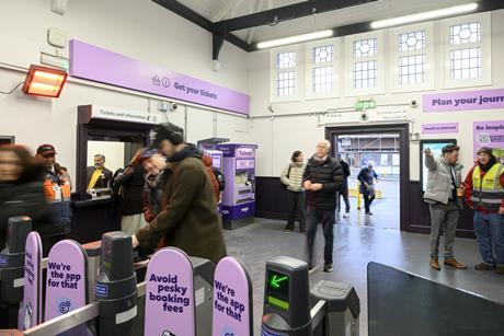 Model station - decluttered, zoned ticket hall