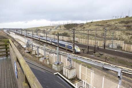 Eurostar train at the Channel Tunnel