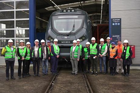 The first of the Class 77 electric multiple-units ordered by state rolling stock owner Norske Tog has been unveiled at Alstom’s Salzgitter factory in Germany.