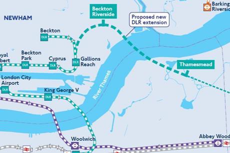 DLR Thamesmead extension map (Image TfL)