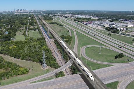 Dallas to Houston high speed railway impression