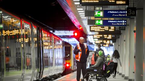 Passenger using wheelchair