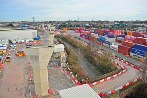 2026 01 14 HS2 Curzon No2 Viaduct looking east over River Rea BIRFLI C Howe