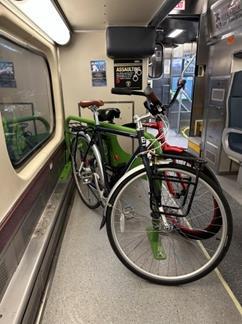 Metra bike on train