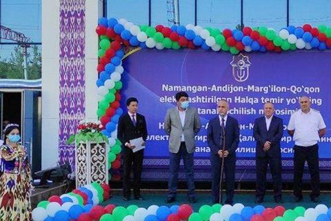 Electrification of the 331 km railway ring in the Ferghana Valley was officially completed on August 30