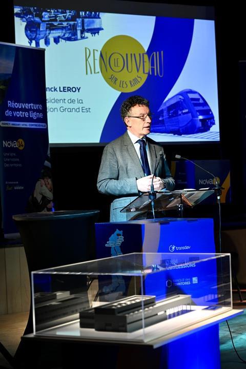 fr-Franck Leroy President Grand Est at Contrexeville railway reopening ceremony