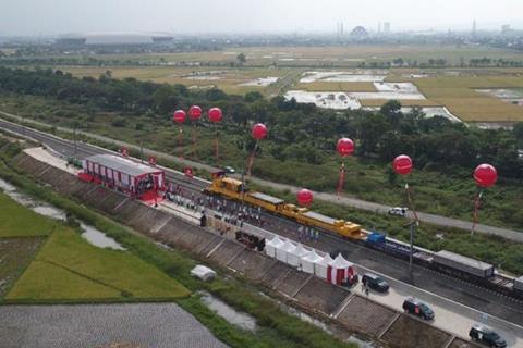 Jakarta - Bandung high speed line tracklaying