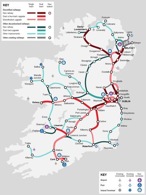 All Ireland railway review map