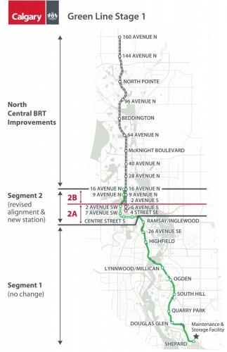 ca Calgary Green Line map
