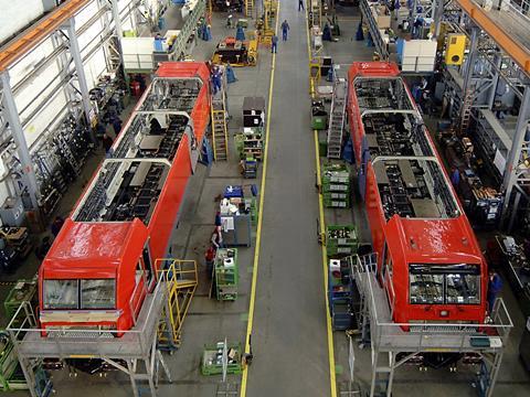 Bombardier Transportation locomotive factory in Kassel.