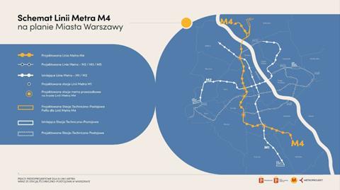 Metro Warsaw Line M4 map